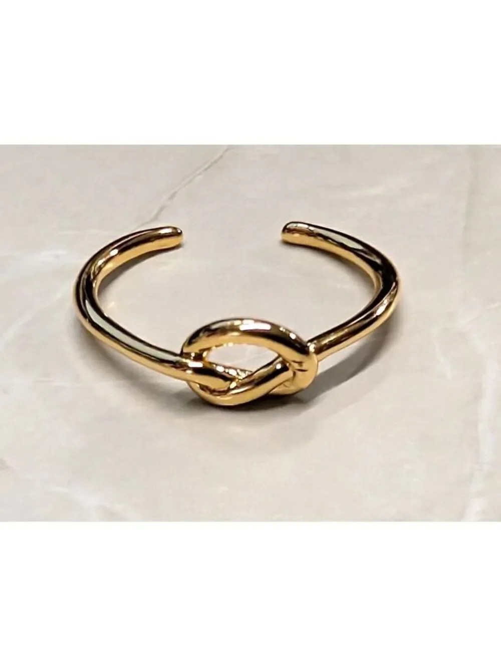 New 14K Gold Filled GF Knot Cuff Ring Size 4 Open Band Finger Toe Midi Kiddie
